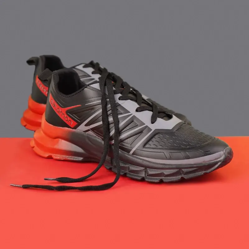 کفش ورزشی مردانه مشکی نارنجی مدل simba