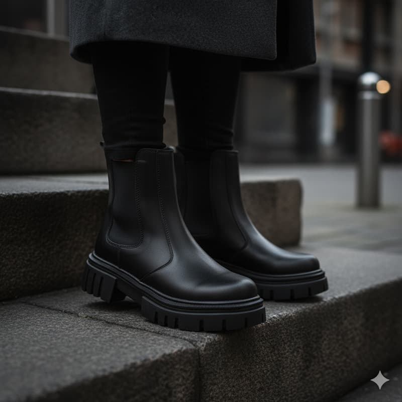 نیم بوت زنانه چلسی دوطرف کش-مشکی